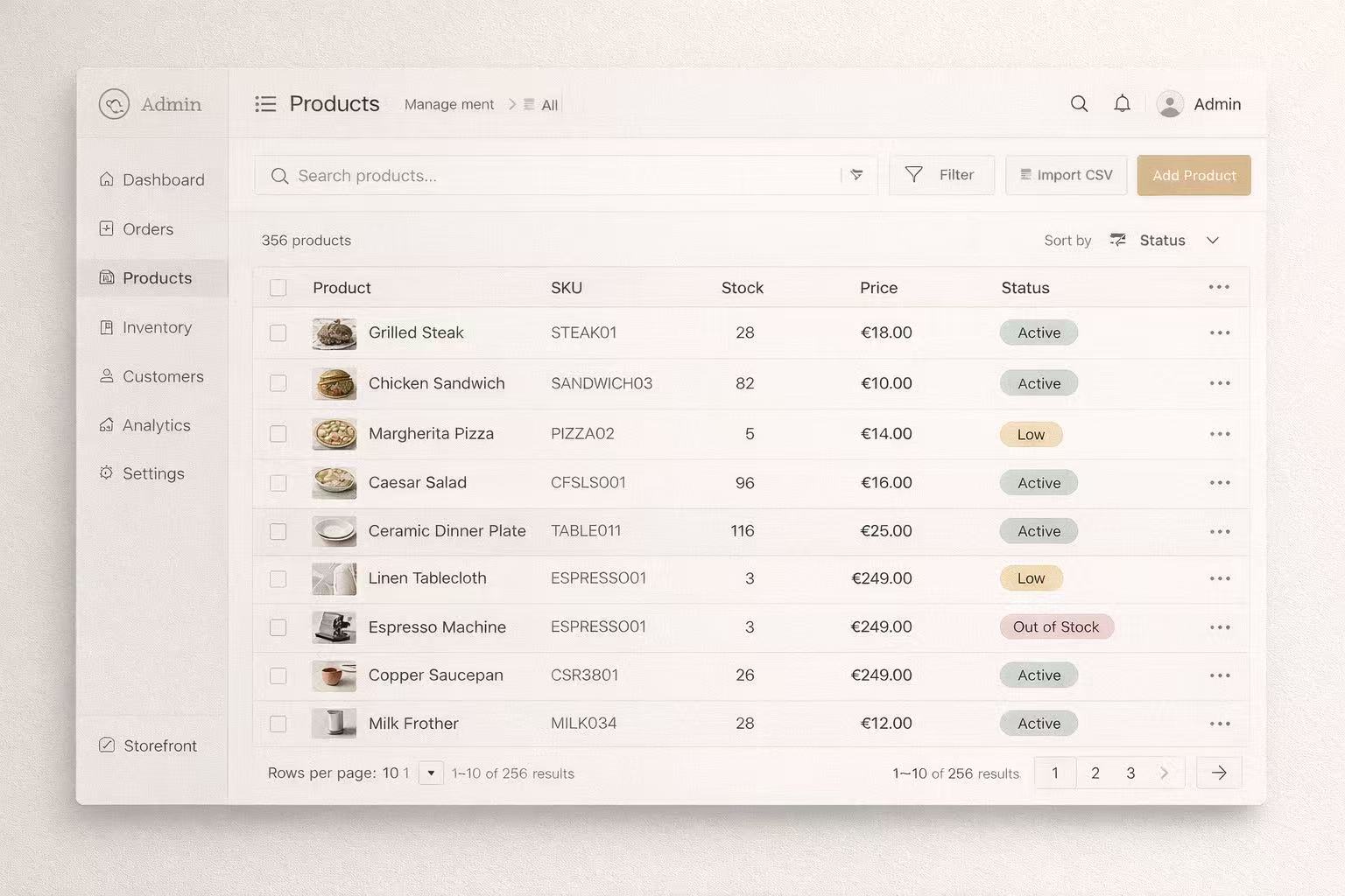 Sistema de inventario y catálogo